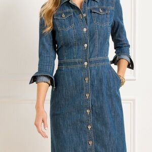 Talbots Blue Denim Shirt Dress